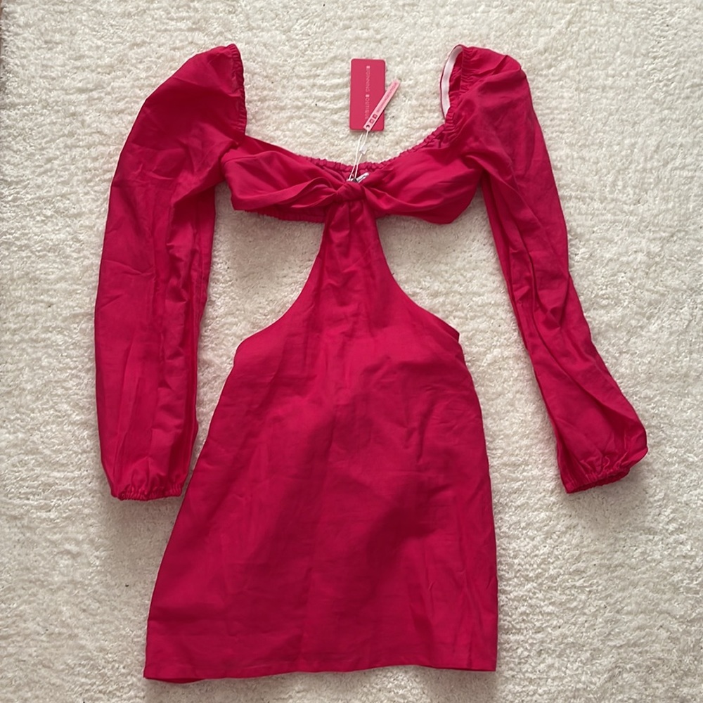 NWT Beginning Boutique Evylon Linen Mini Dress - Picture 4 of 12